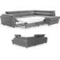 Canapé d'angle convertible - KARL VELOURS - en tissu prestige, 5 places, gris, angle droit (vu de face) Canapé d'angle convertible - KARL VELOURS - en tissu prestige, 5 places, gris, angle droit (vu de face)
