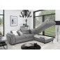 Canapé d'angle convertible - KARL VELOURS - en tissu prestige, 5 places, gris, angle droit (vu de face) Canapé d'angle convertible - KARL VELOURS - en tissu prestige, 5 places, gris, angle droit (vu de face)