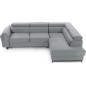 Canapé d'angle convertible - KARL VELOURS - en tissu prestige, 5 places, gris, angle droit (vu de face) Canapé d'angle convertible - KARL VELOURS - en tissu prestige, 5 places, gris, angle droit (vu de face)