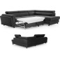 Canapé d'angle convertible - KARL VELOURS - en tissu prestige, 5 places, gris anthracite, angle droit (vu de face) Canapé d'angle convertible - KARL VELOURS - en tissu prestige, 5 places, gris anthracite, angle droit (vu de face)