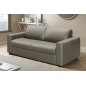 Canapé 3 places convertible en cuir italien de luxe CORAIL, GRIS CLAIR