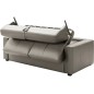 Canapé 3 places convertible en cuir italien de luxe CORAIL, GRIS CLAIR
