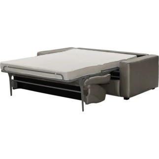 Canapé 3 places convertible en cuir italien de luxe CORAIL, GRIS CLAIR