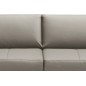 Canapé 3 places convertible en cuir italien de luxe CORAIL, GRIS CLAIR