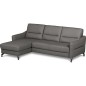 Canapé d'angle convertible en cuir 5 places, FARINI, gris foncé, gauche Canapé d'angle convertible en cuir 5 places, FARINI, gris foncé, gauche