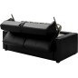 Canapé 3 places convertible en cuir italien de luxe CORAIL, noir