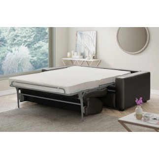 Canapé 3 places convertible en cuir italien de luxe CORAIL, chocolat