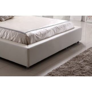 Lit en cuir italien de luxe ENJOY, blanc