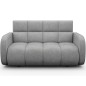 Canapé 2 places convertible tissu doux, gris, coffre, DEVON Canapé 2 places convertible tissu doux, gris, coffre, DEVON