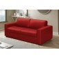 Canapé 3 places convertible en cuir italien de luxe CORAIL, Rouge foncé
