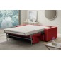 Canapé 3 places convertible en cuir italien de luxe CORAIL, Rouge foncé