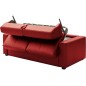 Canapé 3 places convertible en cuir italien de luxe CORAIL, Rouge foncé