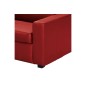 Canapé 3 places convertible en cuir italien de luxe CORAIL, Rouge foncé