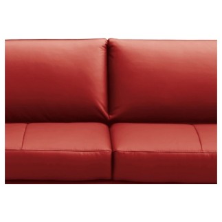 Canapé 3 places convertible en cuir italien de luxe CORAIL, Rouge foncé