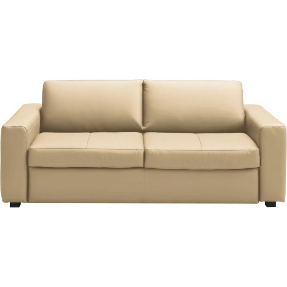 Canapé 3 places convertible en cuir italien de luxe CORAIL, Beige