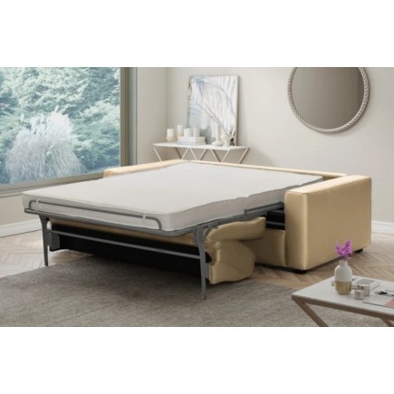 Canapé 3 places convertible en cuir italien de luxe CORAIL, Beige