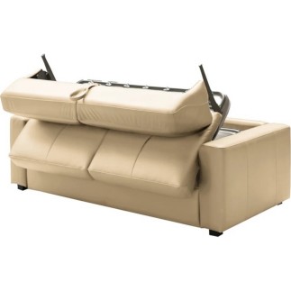 Canapé 3 places convertible en cuir italien de luxe CORAIL, Beige