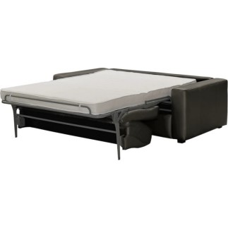 Canapé 3 places convertible en cuir italien de luxe CORAIL, gris foncé