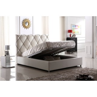 Lit en cuir italien de luxe ENJOY, blanc