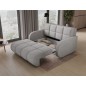 Canapé 2 places convertible tissu doux, gris, coffre, DEVON Canapé 2 places convertible tissu doux, gris, coffre, DEVON