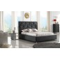Lit en cuir italien de luxe ENJOY, noir liseret blanc, 140x190