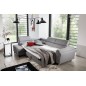 - Canapé d'angle convertible - KARL - en tissu prestige, 5 places, gris , angle gauche (vu de face)