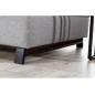 - Canapé d'angle convertible - KARL - en tissu prestige, 5 places, gris , angle gauche (vu de face)