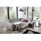 Canapé d'angle convertible - KARL - en tissu prestige - 5 places, gris , angle droit (vu de face) Canapé d'angle convertible - KARL - en tissu prestige - 5 places, gris , angle droit (vu de face)