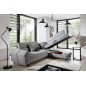 Canapé d'angle convertible - KARL - en tissu prestige - 5 places, gris , angle droit (vu de face) Canapé d'angle convertible - KARL - en tissu prestige - 5 places, gris , angle droit (vu de face)