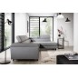 Canapé d'angle convertible - KARL - en tissu prestige - 5 places, gris , angle droit (vu de face) Canapé d'angle convertible - KARL - en tissu prestige - 5 places, gris , angle droit (vu de face)
