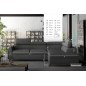 Canapé d'angle convertible - KARL - en tissu prestige - 5 places, gris , angle droit (vu de face) Canapé d'angle convertible - KARL - en tissu prestige - 5 places, gris , angle droit (vu de face)