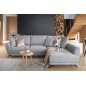 Canapé d'angle convertible - LARSON - en tissu Luxe, 5 places, gris , angle droit (vu de face) Canapé d'angle convertible - LARSON - en tissu Luxe, 5 places, gris , angle droit (vu de face)