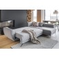 Canapé d'angle convertible - LARSON - en tissu Luxe, 5 places, gris , angle droit (vu de face) Canapé d'angle convertible - LARSON - en tissu Luxe, 5 places, gris , angle droit (vu de face)