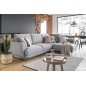Canapé d'angle convertible - LARSON - en tissu Luxe, 5 places, gris , angle droit (vu de face) Canapé d'angle convertible - LARSON - en tissu Luxe, 5 places, gris , angle droit (vu de face)