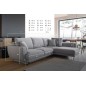 Canapé d'angle convertible - LARSON - en tissu Luxe, 5 places, gris , angle droit (vu de face) Canapé d'angle convertible - LARSON - en tissu Luxe, 5 places, gris , angle droit (vu de face)