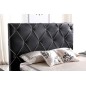 Lit en cuir italien de luxe ENJOY, noir liseret blanc, 140x190