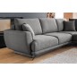 Canapé d'angle convertible - LARSON - en tissu Luxe, 5 places, gris foncé, angle droit (vu de face)