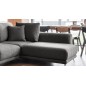 Canapé d'angle convertible - LARSON - en tissu Luxe, 5 places, gris foncé, angle droit (vu de face)