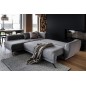Canapé d'angle convertible - LARSON - en tissu Luxe - 5 places, gris foncé, angle gauche (vu de face)