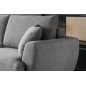 Canapé d'angle convertible - LARSON - en tissu Luxe - 5 places, gris foncé, angle gauche (vu de face)