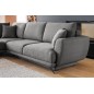 Canapé d'angle convertible - LARSON - en tissu Luxe - 5 places, gris foncé, angle gauche (vu de face)
