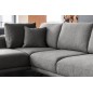 Canapé d'angle convertible - LARSON - en tissu Luxe - 5 places, gris foncé, angle gauche (vu de face)