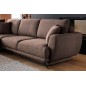 Canapé d'angle convertible - LARSON - en tissu Luxe - 5 places, marron, angle gauche (vu de face)