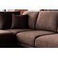 Canapé d'angle convertible - LARSON - en tissu Luxe - 5 places, marron, angle gauche (vu de face)
