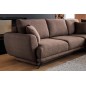 Canapé d'angle convertible - LARSON - en tissu Luxe, 5 places, marron, angle droit (vu de face)