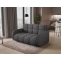 Canapé 2 places convertible tissu doux, gris foncé, coffre, DEVON Canapé 2 places convertible tissu doux, gris foncé, coffre, DEVON