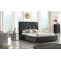 Lit en cuir italien de luxe ENJOY, noir liseret blanc, 160x200