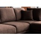 Canapé d'angle convertible - LARSON - en tissu Luxe, 5 places, marron, angle droit (vu de face)