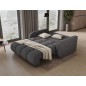 Canapé 2 places convertible tissu doux, gris foncé, coffre, DEVON Canapé 2 places convertible tissu doux, gris foncé, coffre, DEVON