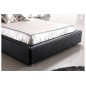 Lit en cuir italien de luxe ENJOY, noir liseret blanc, 160x200